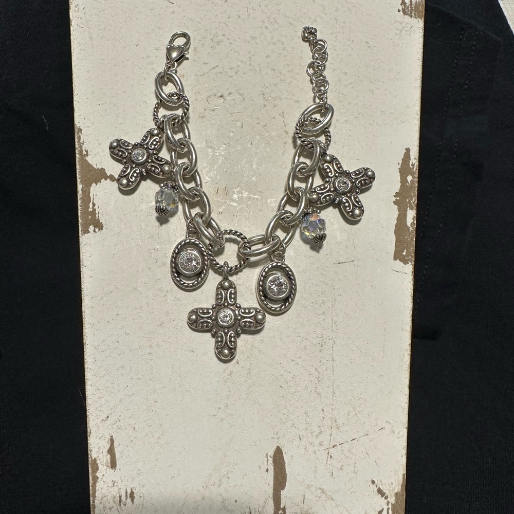 Brighton, Cross, silver bracelet and Crystals
